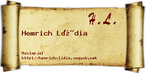 Hemrich Lídia névjegykártya